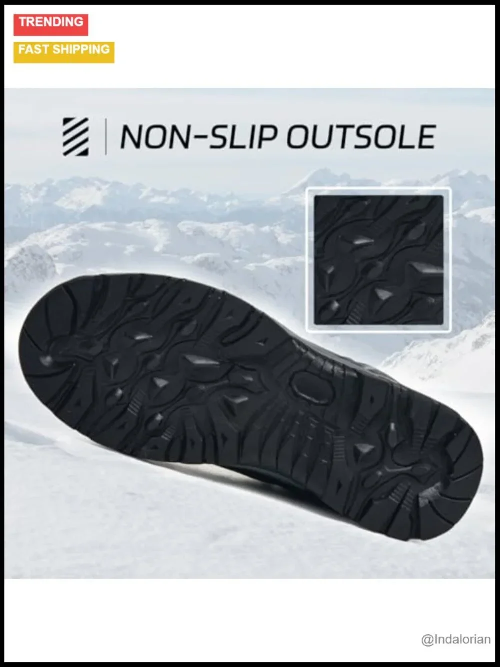 Waterproof Winter Ankle Booties Fur Lined Non-Slip Hiking Boots